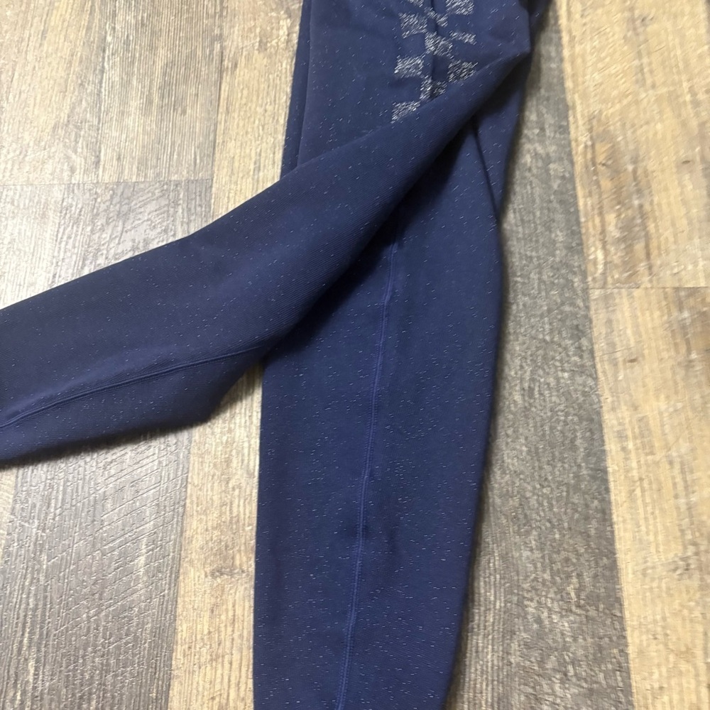 Victoria's Secret PINK Active Blue & Shiny Silver Leggings Size Small Like New - Picture 8 of 8